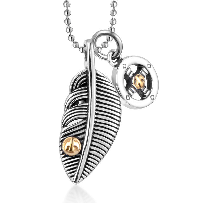 Feather Eagle Wheel Pendant – Men's Necklace – Women's Sweater Pendant