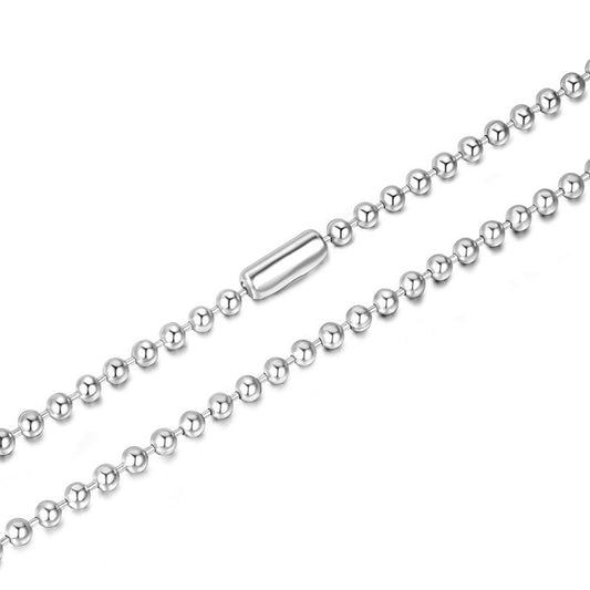 Sleek Men's Pendant Necklace in Durable Titanium Steel with Beaded Chain Design