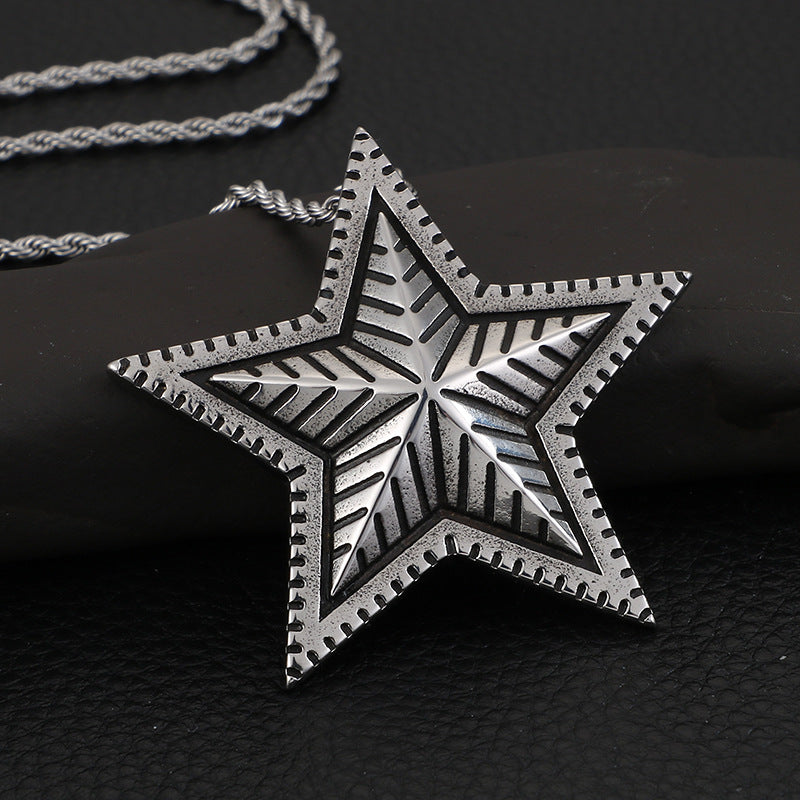 Lucky Star Stainless Steel Pendant in European and American Style