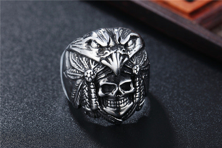 Titanium Steel Indian-Inspired Ring