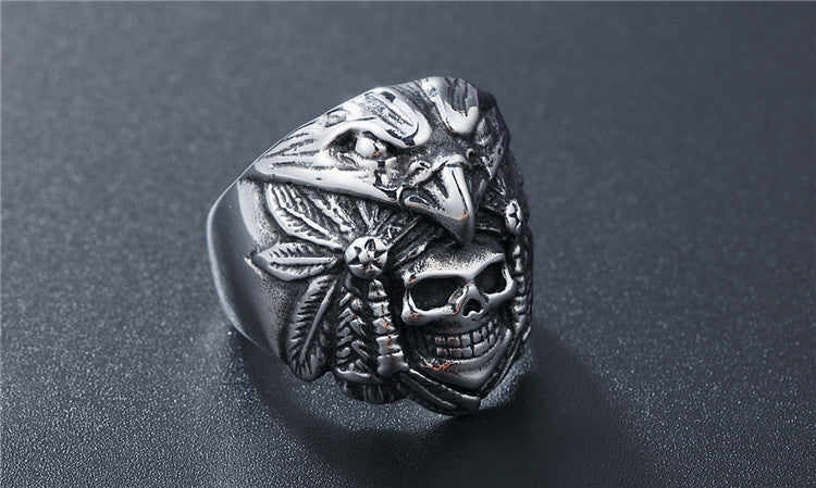 Titanium Steel Indian-Inspired Ring