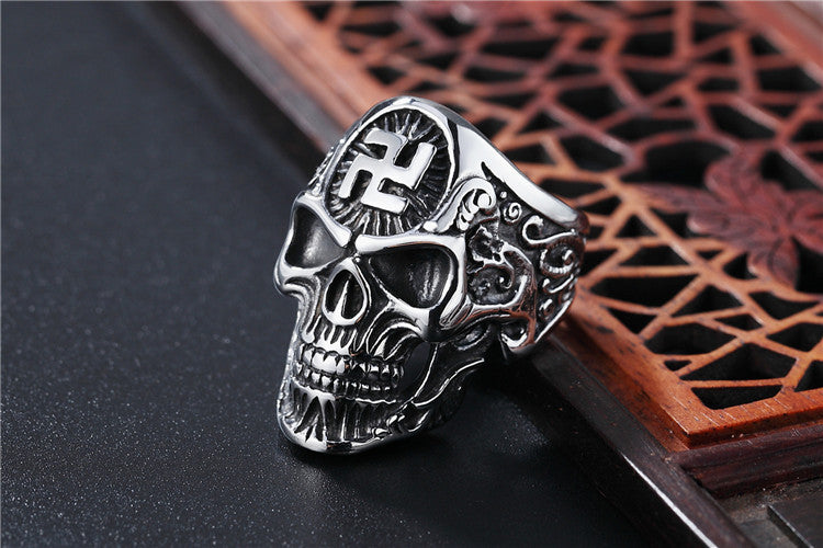 Ghost Skull Titanium Steel Ring For Men Unisex Bold Retro Style Protection Statement Planderful