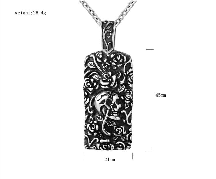 Mexican Skull Titanium Steel Pendant Necklace