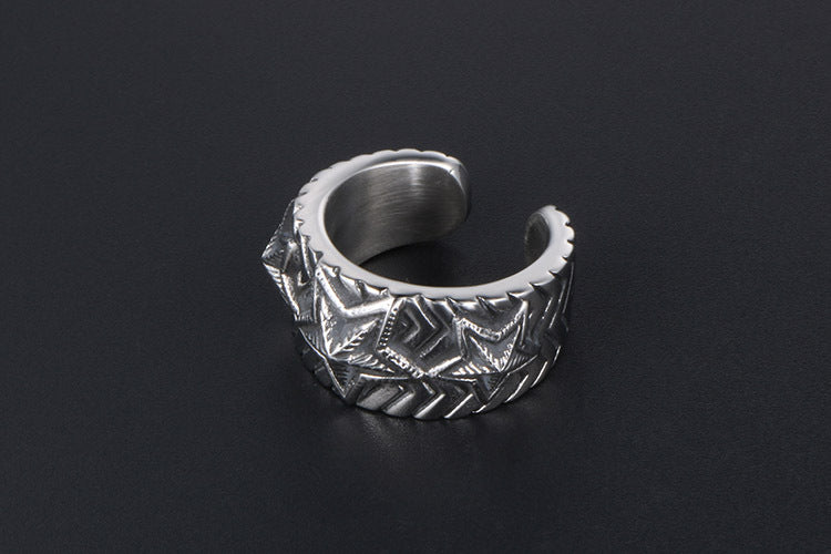 Stainless Steel Pentagram Ring For Men Personalized Retro