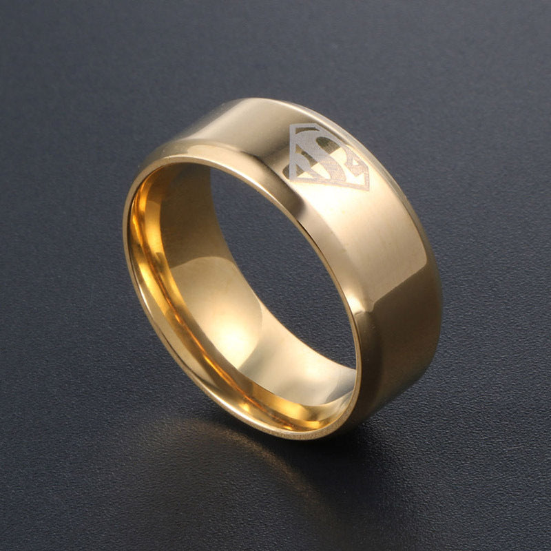 Titanium Steel Superman Fashion Ring for Men and Women - Stylish Index Finger Accessory