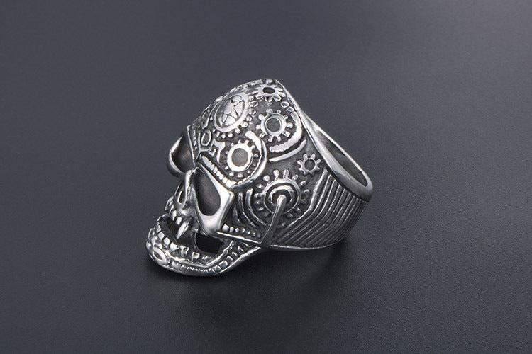Vampire Titanium Skull Ring for Men European American Punk
