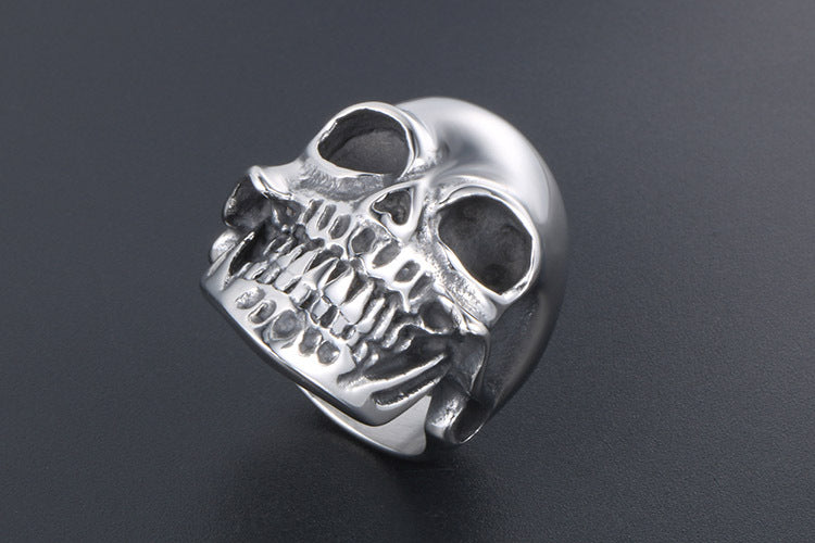 Titanium Steel Skull Ring For Men Punk Rock Jewelry
