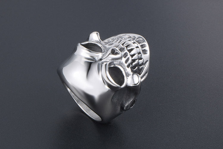 Titanium Steel Skull Ring For Men Punk Rock Jewelry