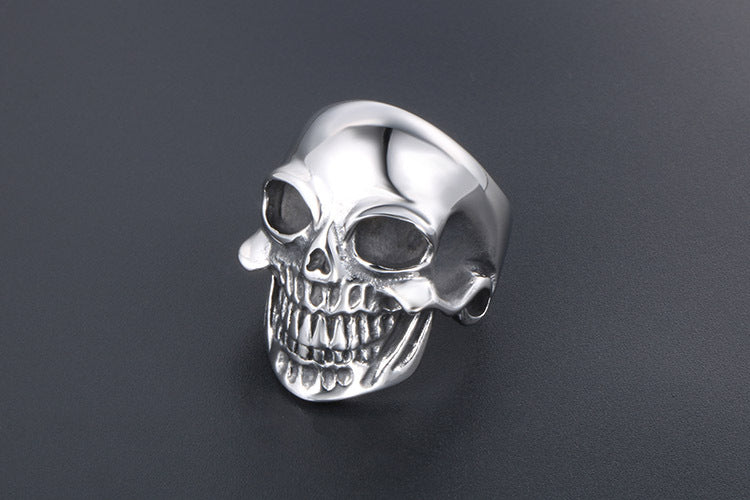 Titanium Steel Skull Ring For Men Punk Rock Jewelry