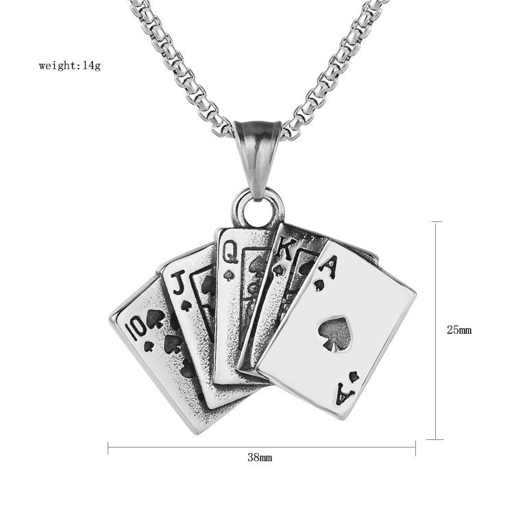 Personalized Retro Playing Card Pendant for Card Lovers Unisex Steel Planderful Everyday Genie