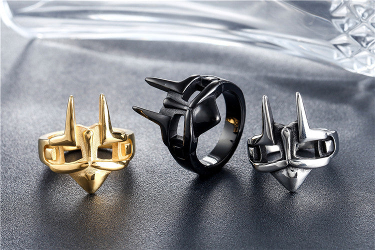 Titanium Steel Alien Helmet Ring