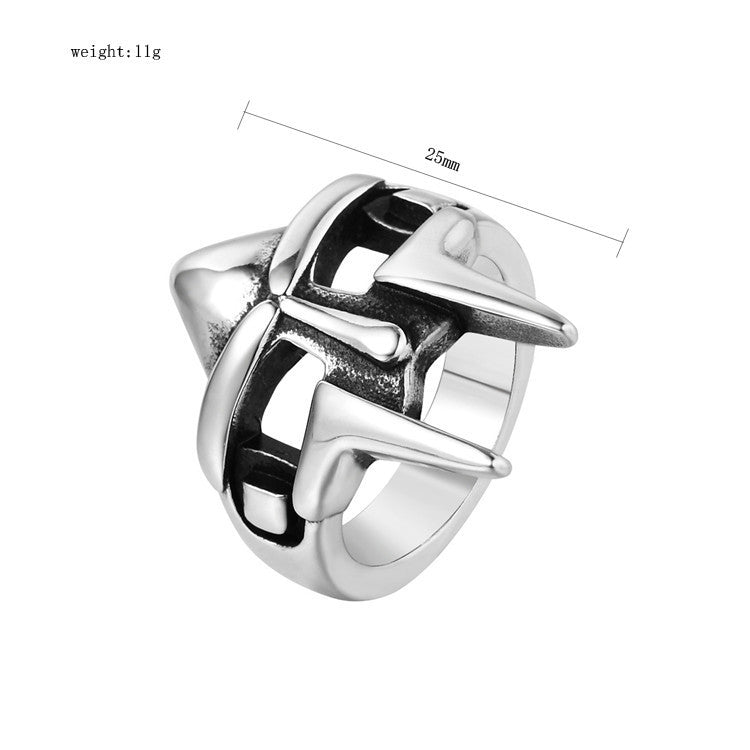 Titanium Steel Alien Helmet Ring