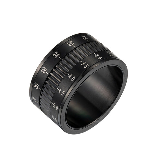 Rotating Camera Lens Steel Rings - Men's Pressure-Reducing Accessories