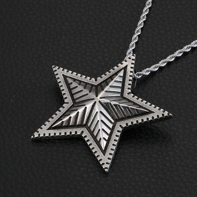 Lucky Star Stainless Steel Pendant in European and American Style