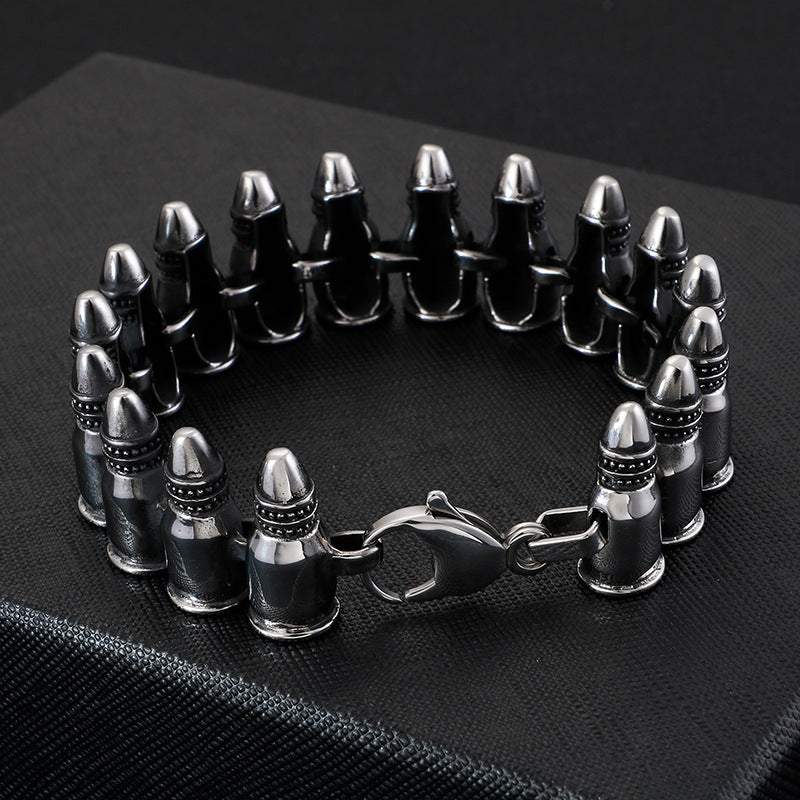Punk Goth Rock Men's Bullet Bracelet - European and American Personalized Jewelry Accessories