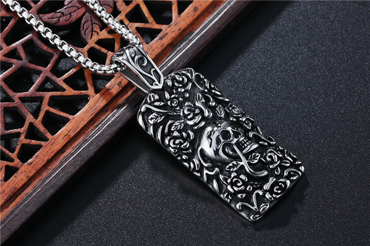 Mexican Skull Titanium Steel Pendant Necklace