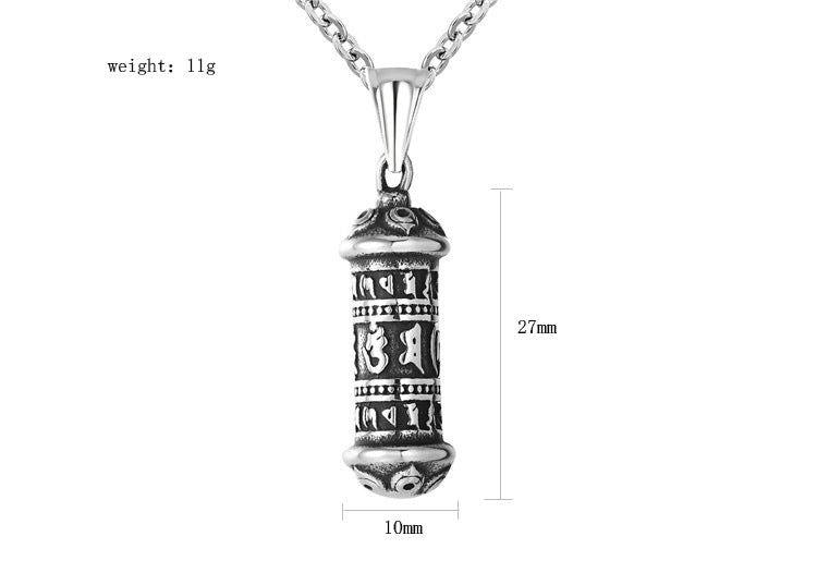 Planderful Titanium Steel Pendant Unisex Protection Charm Everyday Genie Exorcism Retro Style