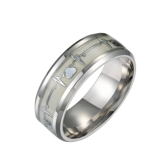 European and American Illuminating Heartbeat Ring for Men - Original Brand Wholesale