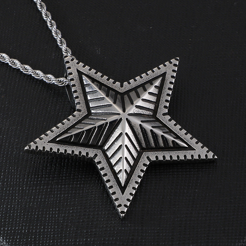 Lucky Star Stainless Steel Pendant in European and American Style