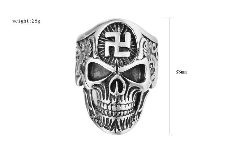 Ghost Skull Titanium Steel Ring For Men Unisex Bold Retro Style Protection Statement Planderful