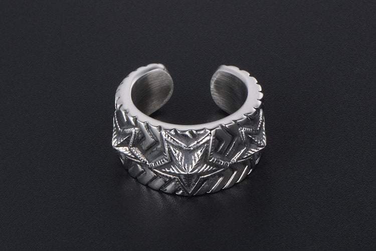 Stainless Steel Pentagram Ring For Men Personalized Retro