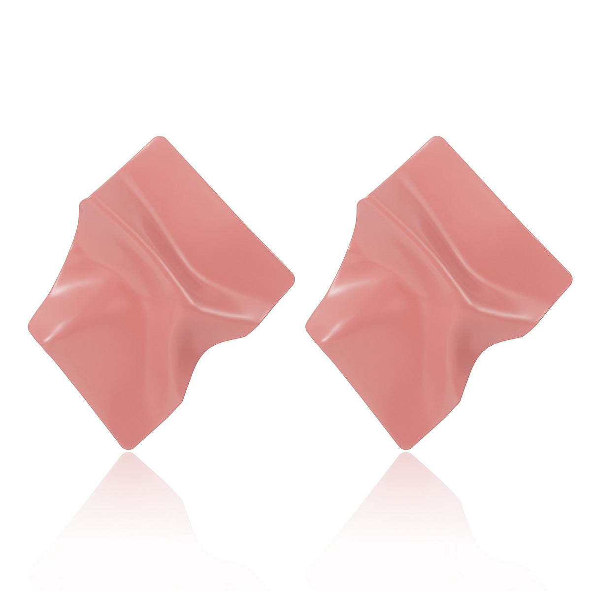 Planderful Vienna Verve Water Ripple Pleated Metal Stud Earrings For Modern Women