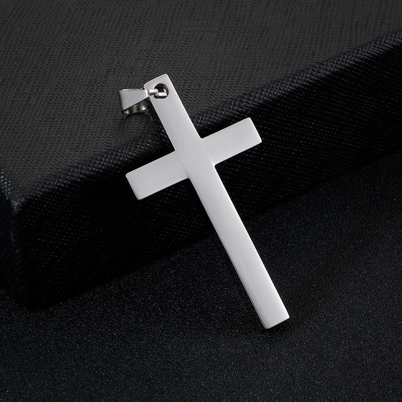 Cross Pendant Necklace for Men, Stainless Steel Simple Design, Online Marketplace Supplier