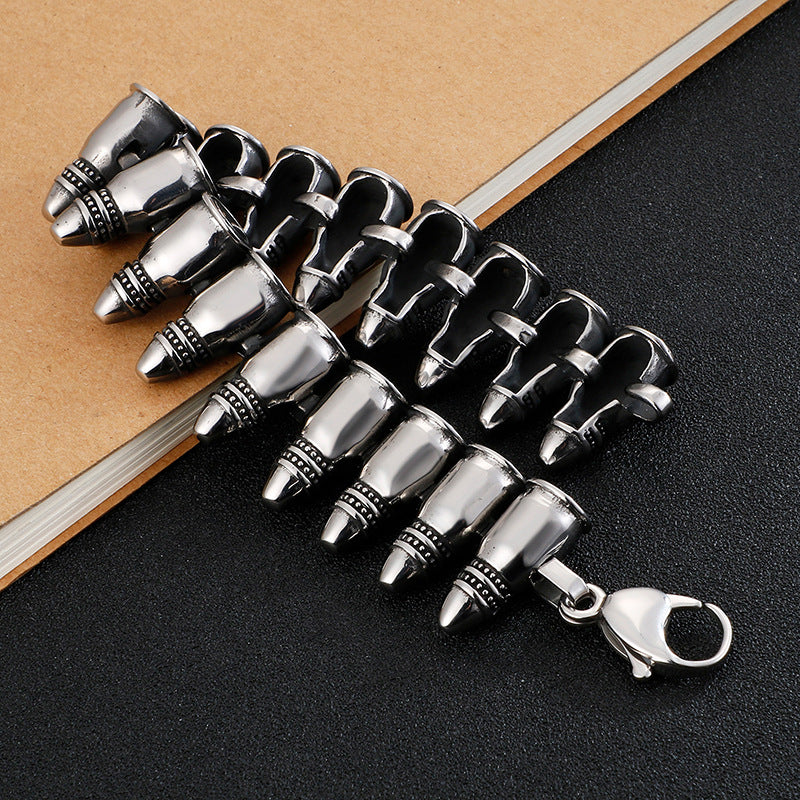 Punk Goth Rock Men's Bullet Bracelet - European and American Personalized Jewelry Accessories