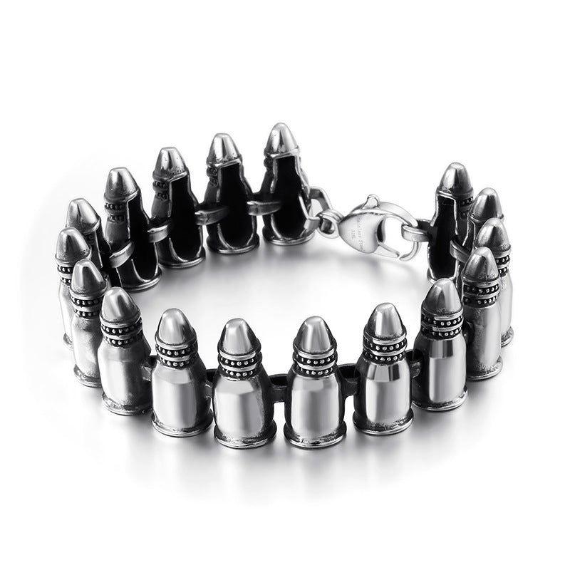 Punk Goth Rock Men's Bullet Bracelet - European and American Personalized Jewelry Accessories