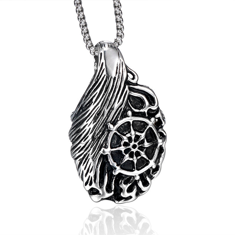 Titanium Steel Buddha-Demon Pendant for Men - Bold Everyday Jewelry by Planderful