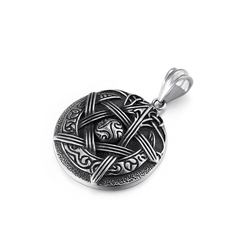 Lucky Pentagram Men's Pendant in Titanium Steel - Retro Korean Style Star Necklace for Men