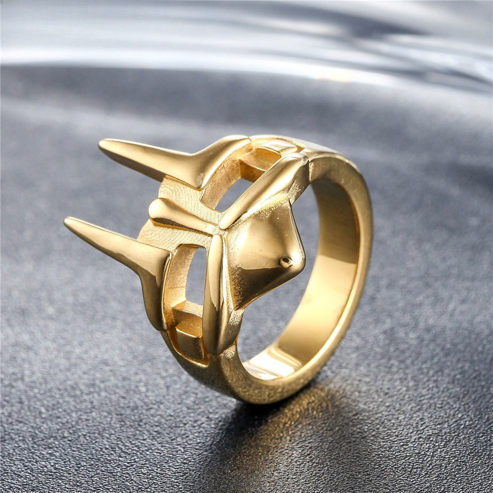 Titanium Steel Alien Helmet Ring