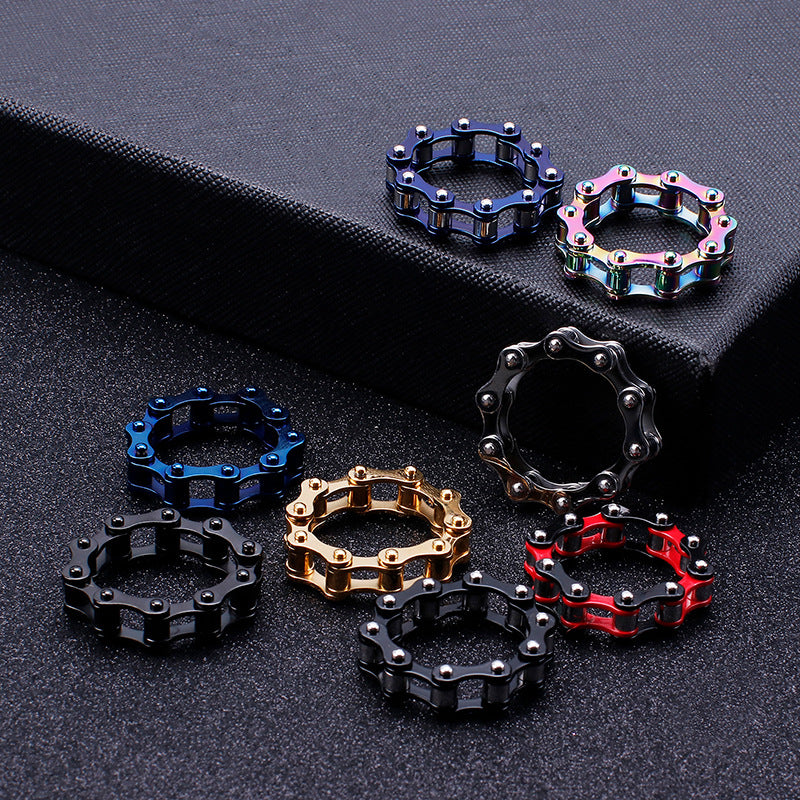 Titanium Steel, Locomotive Men's Chain Ring Stainless Steel