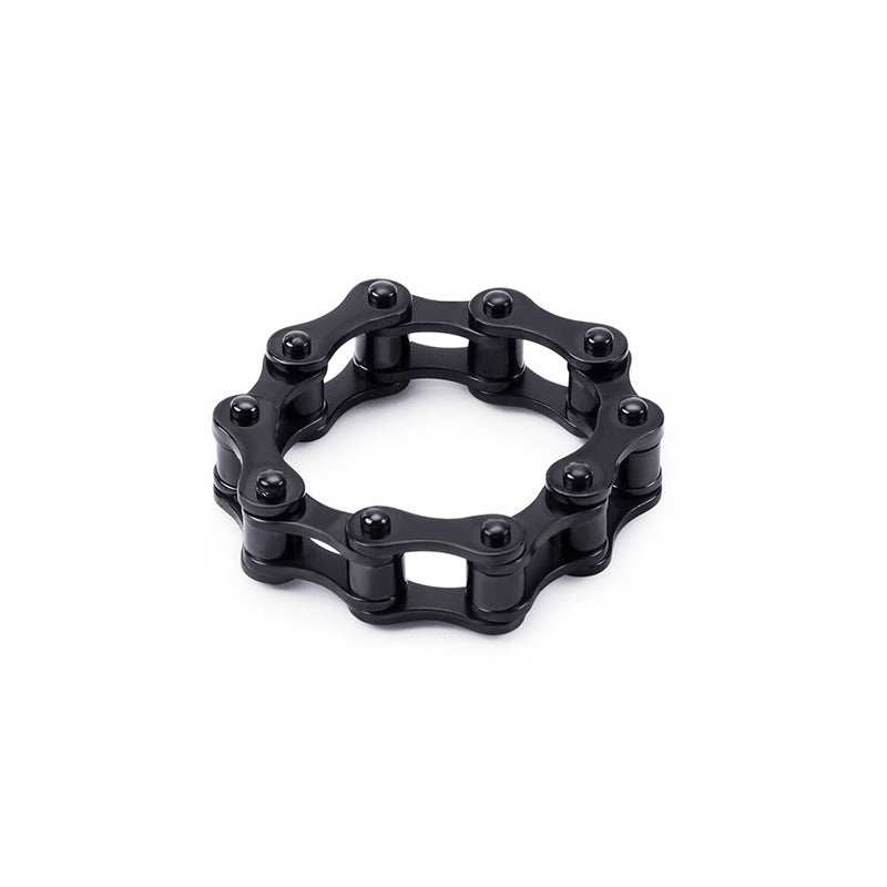 Titanium Steel, Locomotive Men's Chain Ring Stainless Steel