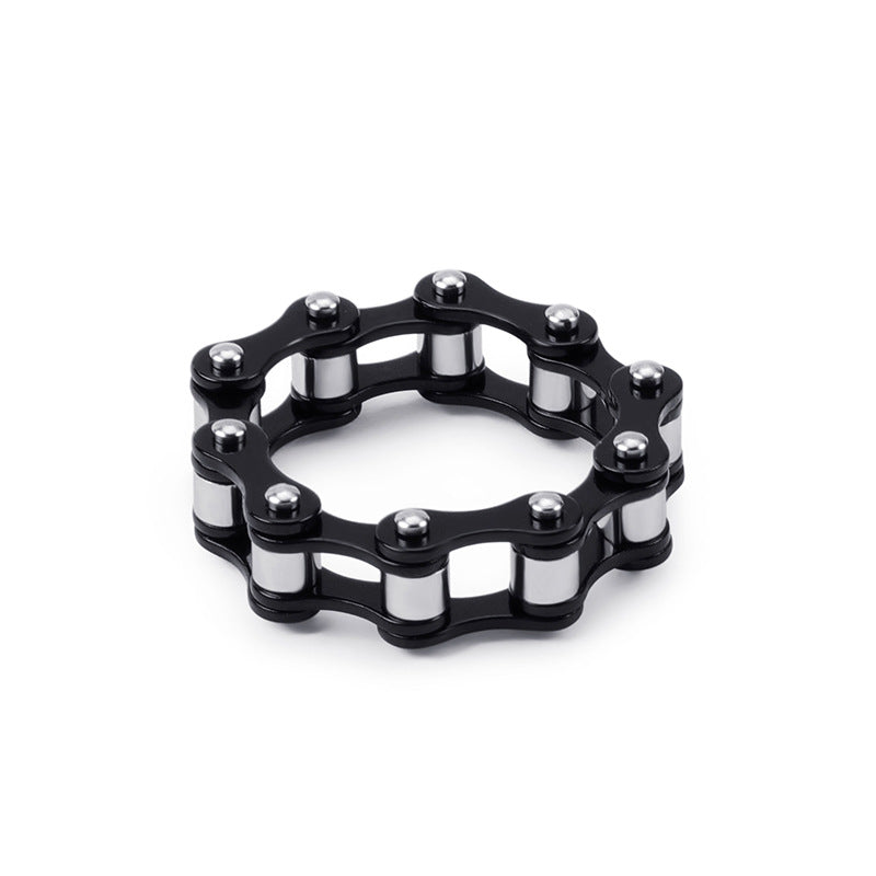 Titanium Steel, Locomotive Men's Chain Ring Stainless Steel