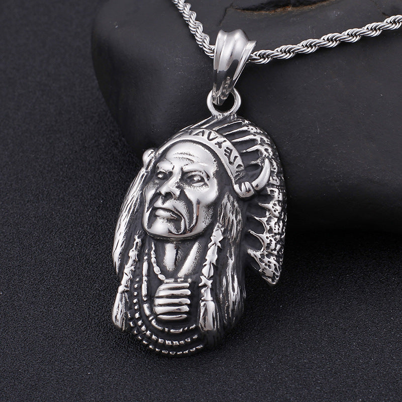 Tribal Legends Pendant Necklaces for Men, Vintage Indian Chief Inspired Ethnic Jewelry