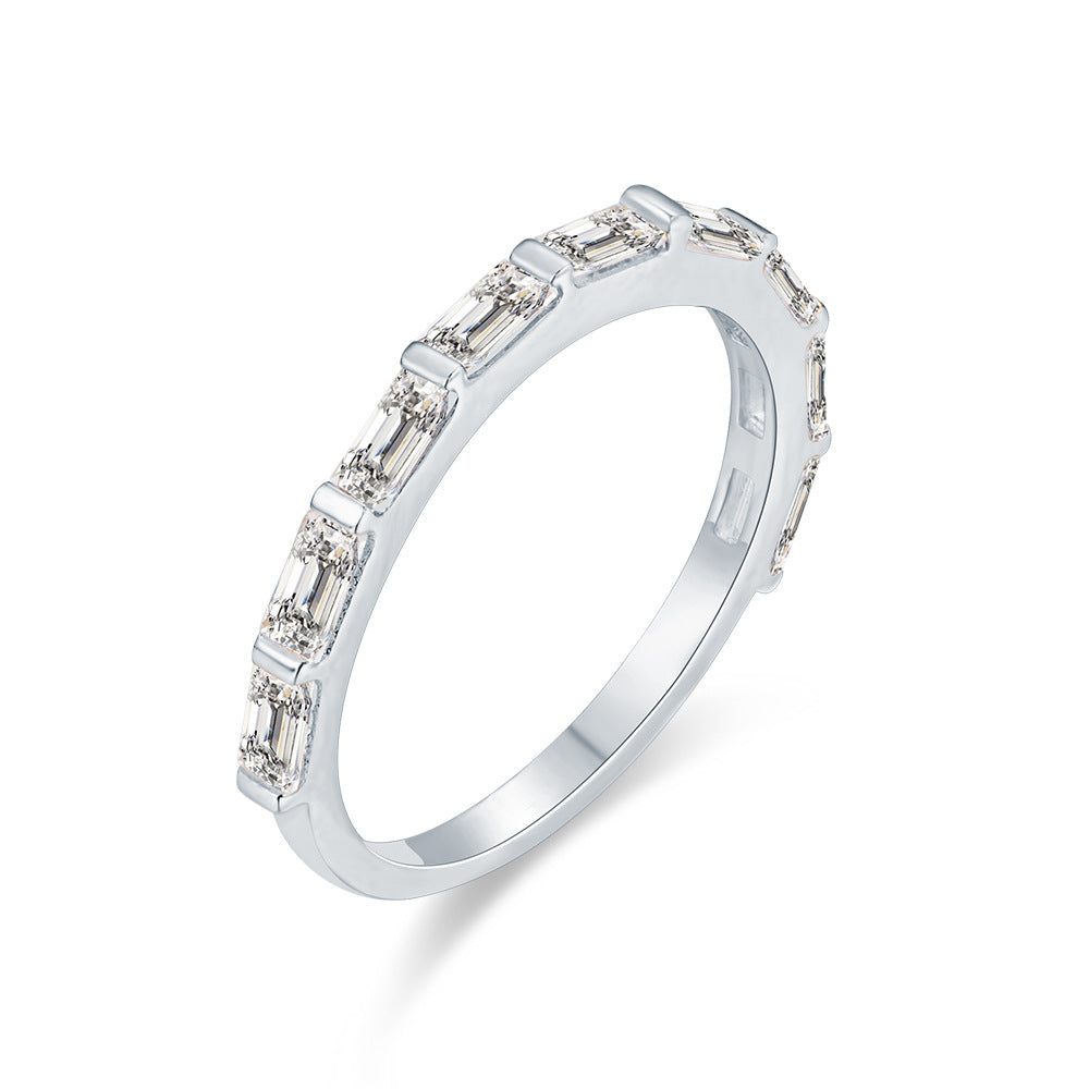 Rectangular Zircon Sterling Silver Ring Zircon Ring
