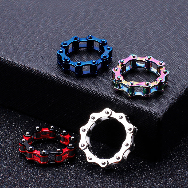 Titanium Steel, Locomotive Men's Chain Ring Stainless Steel