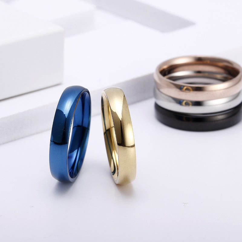 Planderful Everyday Genie Unisex 4mm Steel Ring Glossy Couple Gift For Valentines Day