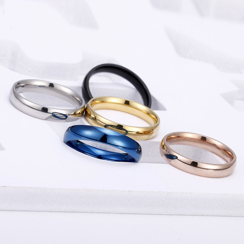 Planderful Everyday Genie Unisex 4mm Steel Ring Glossy Couple Gift For Valentines Day