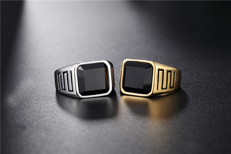 Titanium Steel Mens Ring Unisex Sleek Minimalist Protection Statement Planderful Everyday Genie