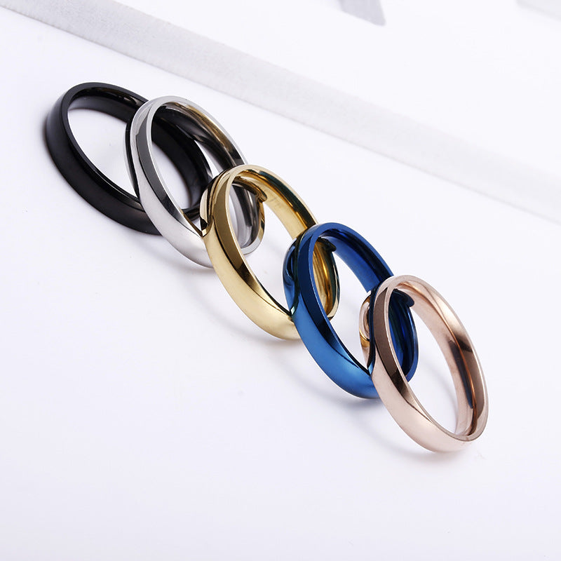 Planderful Everyday Genie Unisex 4mm Steel Ring Glossy Couple Gift For Valentines Day