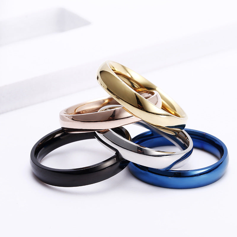 Planderful Everyday Genie Unisex 4mm Steel Ring Glossy Couple Gift For Valentines Day