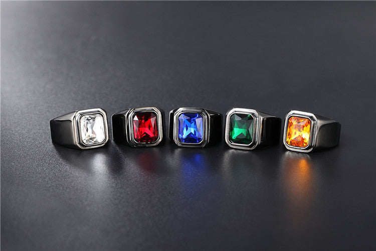 Planderful Zircon Titanium Steel Ring For Men And Women Unisex Smooth Surface Protection Statement