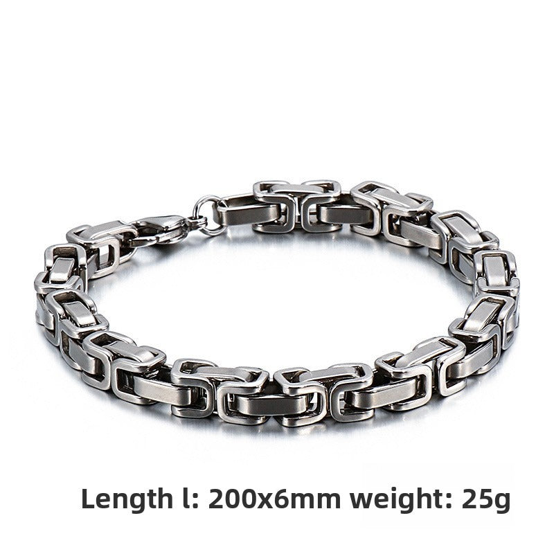 Men's Titanium Steel Handmade Emperor Chain – Stainless Steel Return Bracelet