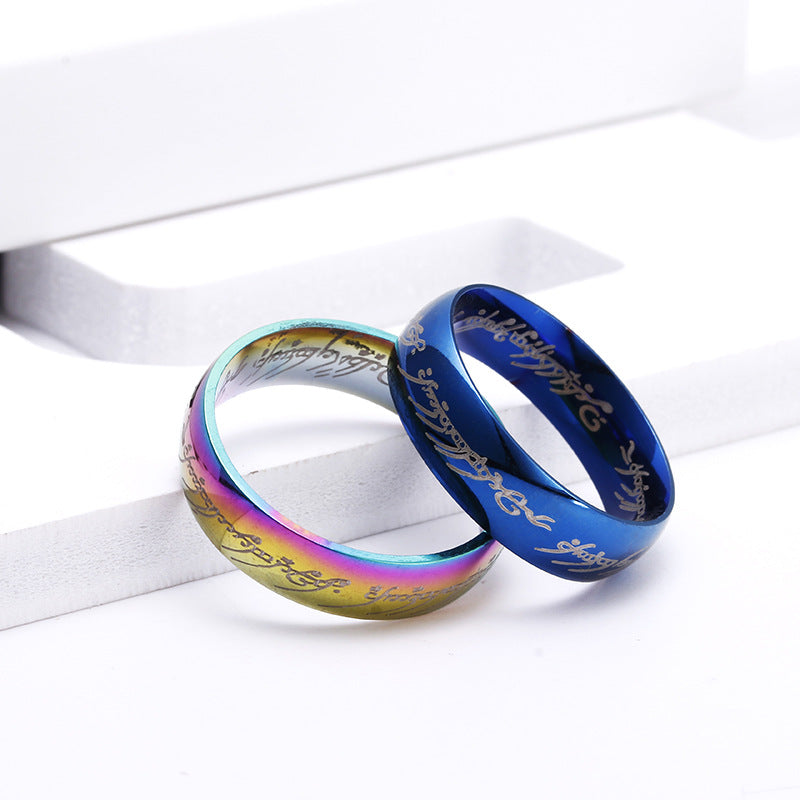 Stainless Steel Lord Of The Rings Ring By Planderful For Him And Her Unisex Bold Durable Jewelry
