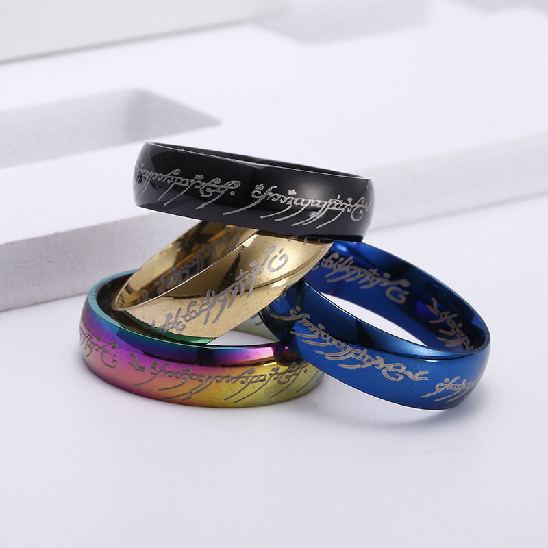 Stainless Steel Lord Of The Rings Ring By Planderful For Him And Her Unisex Bold Durable Jewelry