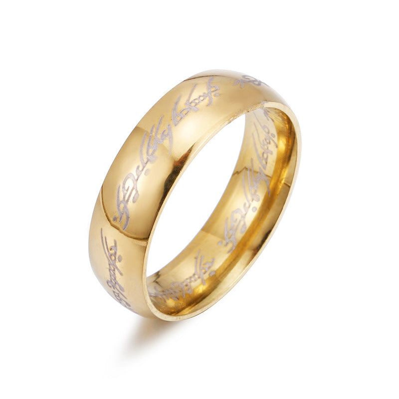 Stainless Steel Lord Of The Rings Ring By Planderful For Him And Her Unisex Bold Durable Jewelry