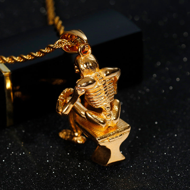 Skull Charm Stainless Steel Pendant for Men with a European Flair