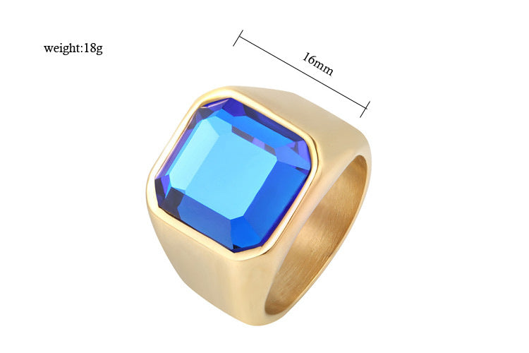 Planderful Zircon Titanium Steel Ring For Men Unisex Everyday Genie Minimalist Jewelry Gift